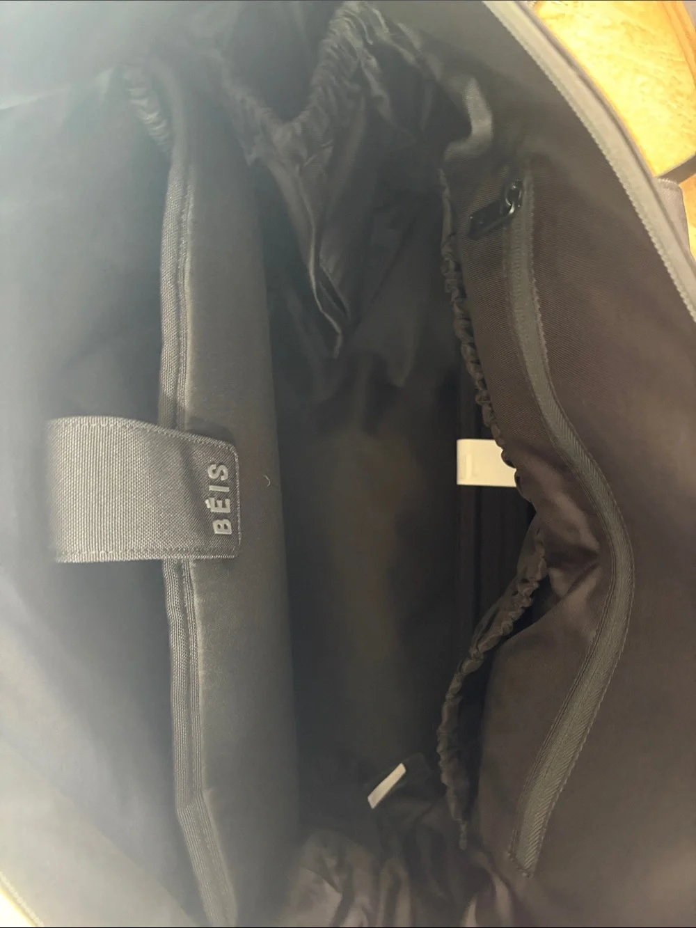 BEIS Black Canvas Tote with Zippered Base